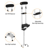 Support Way Under Arm Aluminum Pain Free Knee Crutch with Widened Base for Ankle Injury Sprains and Alternative to Knee Scooter, Height Adjustable Lightweight Waking Cane Support for Knee Rest