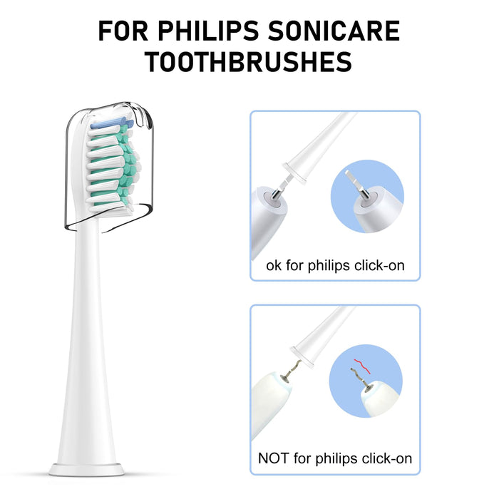 Toothbrush Heads for Philips Sonicare Replacement Brush Heads with Protective Cover Soft Dupont Bristles Electric Toothbrush Replacement Heads for Oral Health, 16 Pack