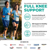 MODVEL ELITE Knee Brace for Women & Men with Side Stabilizers, Patella Gel Pads Brace for Meniscus Tear for Maximum Knee Pain Support - ACL Knee Braces for Running, Workout, Arthritis & Joint Recovery