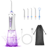 Cordless Water Dental Flosser for Teeth,Leominor 5 Modes Portable Oral Irrigator,with Travel Bag and 7 Jet Tips, IPX7 Waterproof Rechargeable for Home&Travel