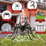 Giant Halloween Decorations Outdoor Set,197" Triangle Spider Webs Halloween with 59" Giant Spider,86 Sqft Stretchy Spider Webs,20 Fake Spiders,Halloween Party Decorations for Yard Haunted House Decor