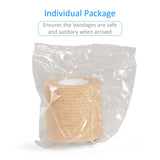 24Pack Self Adherent Cohesive Wrap Bandages Non Woven Cohesive Bandage Elastic Self Adhesive Bandage Wrap Sport Athletic Tape First Aid Tape for Wrist Ankle Pet Vet Wrap Grip Cover 2 inch (Skin Color)