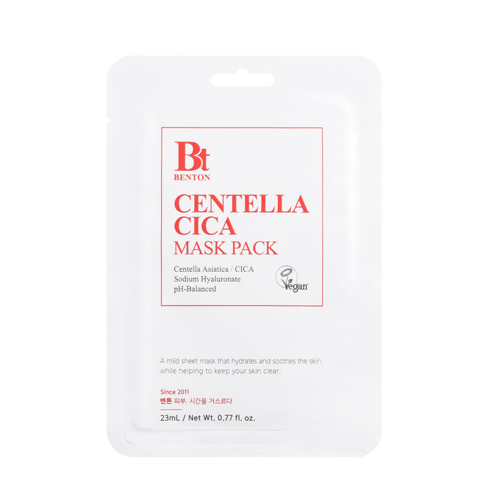 BENTON Centella Mask Pack(10 Sheets) - Korean Skin Care Face Mask with Centella Ampoule & Hyaluronic Acid Serum | For Face Dry & Sensitive