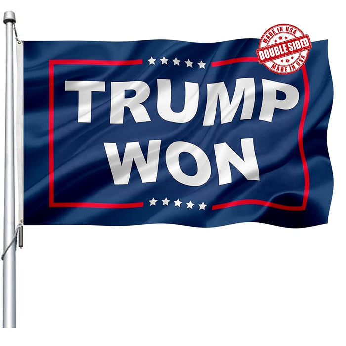 Trump 2024 Won Flag Double Sided - 3ply Donald Trump Flags Banner 3x5 outdoor Heavy Duty Durable Polyester 2024 Trump for President Flag with 2 Brass Grommets 4 Rows Stitched