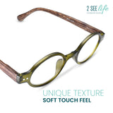 Frosted Green Small Retro Round Reading Glasses Men & Women to Look Vintage with Clear Vision - Sturdy & Durable Readers For Women & Men - Comfy For All Face Shape Mens Glasses - Reading Glasses 0.75