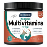 Dog Vitamins, Multivitamin for Dogs with Minerals, Dog Multivitamin for Digestive & Immune Health, Joint, Skin and Coat Care, with Glucosamine, Omega 3, Calcium, Probiotics and Enzymes, 120 Chews