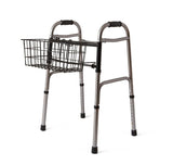 Medline Two-Button Walker Basket, Lightweight, Durable, Easy Installation, Convenient Storages, Ideal for Medical Patients, Hospitals, Nursing Homes (Pack of 2)