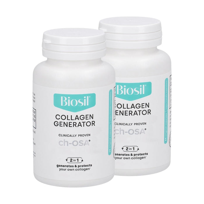 Biosil Collagen Generator - 60 Capsules, Pack of 2 - with Patented ch-OSA Complex - Generates & Protects Your Own Collagen - GMO Free - 120 Total Servings