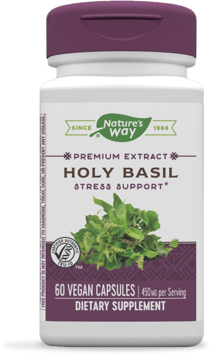 Nature's Way Premium Extract Holy Basil 450 mg per Serving 60 Vcaps