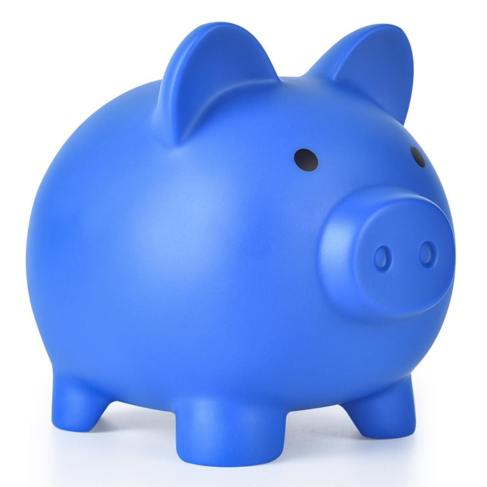 PJDRLLC Piggy Bank, Unbreakable Plastic Money Bank, Coin Bank for Girls and Boys, Medium Size Piggy Banks, Practical Gifts for Birthday, Easter, Christmas (Dark Blue)