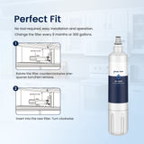 GLACIER FRESH 4204490 Water Filter and 7007067 Air Purification Cartridge Combo Pack, Compatible with Sub-Zero 4204490, 4290510 Refrigerator Water Filter, 7042798/7007067 Air Filter(2+1)