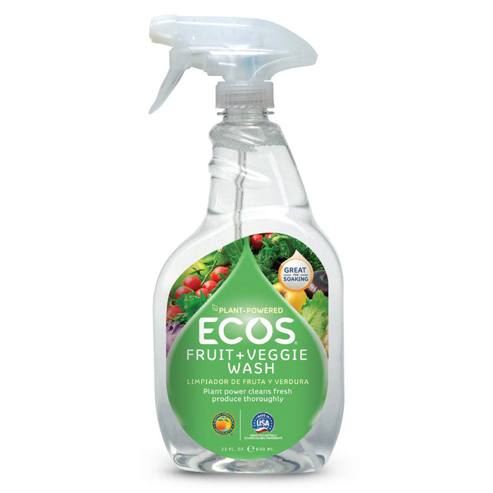 ECOS® Non-Toxic Fruit + Veggie Wash: 22oz Spray Bottle by Earth Friendly Products (Pack of 2)