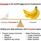 Krampade Electrolytes Powder Potassium Supplement - 2000 mg K+, 2X More Than Coconut Water | Cramp Relief and Prevention | Hydration Powder