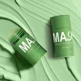 IBCCCNDC Green Tea Mask Stick Purifying Clay Deep Cleanse, Green Tea Cleansing Face Mask Stick, Green Tea Acne Mask Stick Cleanse Blackhead Remover, Moisturizing, Oil Control
