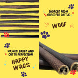 Woofley's 12 Inch Beef Collagen Sticks for Dogs (8 Count) - Collagen Chews for Dogs - Bully Stick Rawhide Alternative Dog Chews No Hide Bones for Medium & Large Dogs