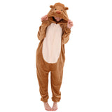 COSUSKET Snug Fit Unisex Adult Onesie Pajamas, Flannel Teddy Bear Cosplay Animal One Piece Halloween Costume Sleepwear Homewear