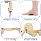 Dr.Foot Arch Support Shoe Inserts for Plantar Fasciitis Relief, Self-Adhesive Arch Pads Heel Cushion for Flats, Heel Pain, Gel Arch Insoles for Men and Women 2 Pairs (Apricot, Large)