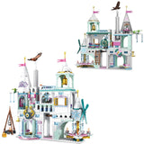 HEGOAI Princess Ice City Castle Building Sets, Friends House Building Blocks Toys for Girls, Advent Calendar 2023 Ideas Gift for Kids, 570 Pieces Mini Brick