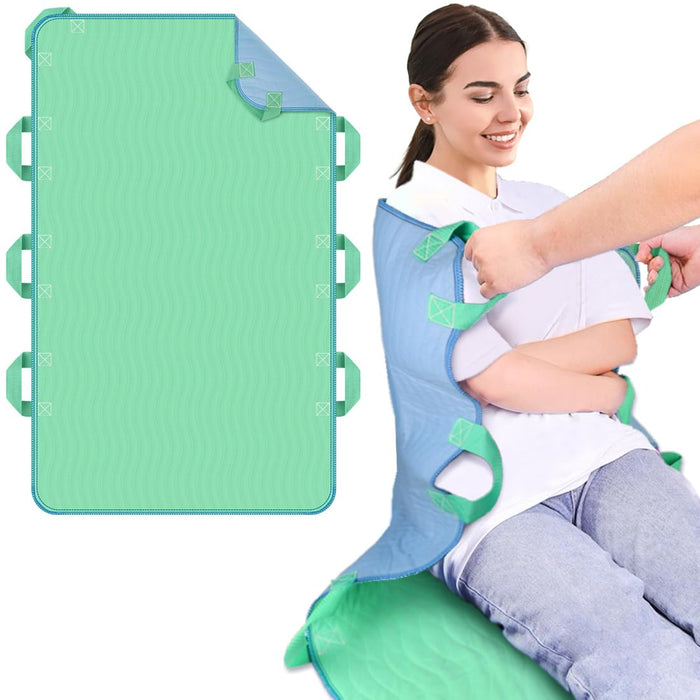 iCOVER 34"x52" Positioning Bed Pad with Reinforced Handles, 2 Pack Waterproof & Reusable Transfer Sheet for Turning, Lifting and Repositioning, Patients/Elderly Moving Pad for Home & Hospital
