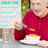 Nourislif Adaptive Utensils, Adaptive Utensils 4pcs for Hand Tremors,Elderly, Arthritis,Parkinsons-Built Up Utensils for Adults–Easy Grip Aids Handle–2.5oz Each Weighted Silverware for Hand Tremors