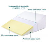 Bed Wedge Pillows Leg Elevation Reading Pillow & Back Support Wedge Pillow - for Back and Legs Support, Back Pain, Leg Pain, Pregnancy, Neck and Shoulder Joint Pain, Sleeping (White, 12" x 24" x 24")