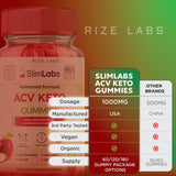 (3 Pack) Slim Labs ACV Gummies - Slim Labs Weight Loss Gummies - Slim Labs Gummies Keto+ACV SlimLabs Belly Fat Diet Gummy AC Gummies Reviews Gomitas (180 Gummies)