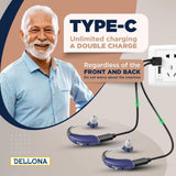 Dellona Next-level Hearing Aids For Seniors Severe Hearing Loss - Hearing Aids Rechargeable W/ Type-c - Comfort Design BTE Hearing Aids - Otc Hearing Aids For Seniors Rechargeable With Noise Cancelling - (Pair) Hearing Amplifiers For Seniors - (Blue)