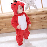 QIAONIUNIU Halloween Baby Red Dinosaur Costumes Toddler Outfit Infants Cosplay Romper 24-30 Months