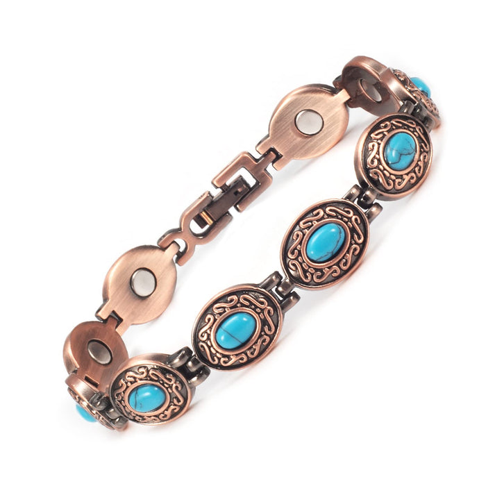 MagVIVACE Copper Bracelet for Women for Arthritis and Joint, Pure Solid Copper Lymph Detox Magnetic Therapy Bangle, Copper Jewelry, 3500 Gauss Magnet