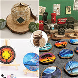 FSWCCK 17 PCS Unfinished Wood Slices for centerpieces 5.1-5.5 Inch,Round Wooden Discs with Tree Bark,Wood Cookies Circles for Crafts Christmas Ornaments,Wood Slice for Rustic Wedding Decoration