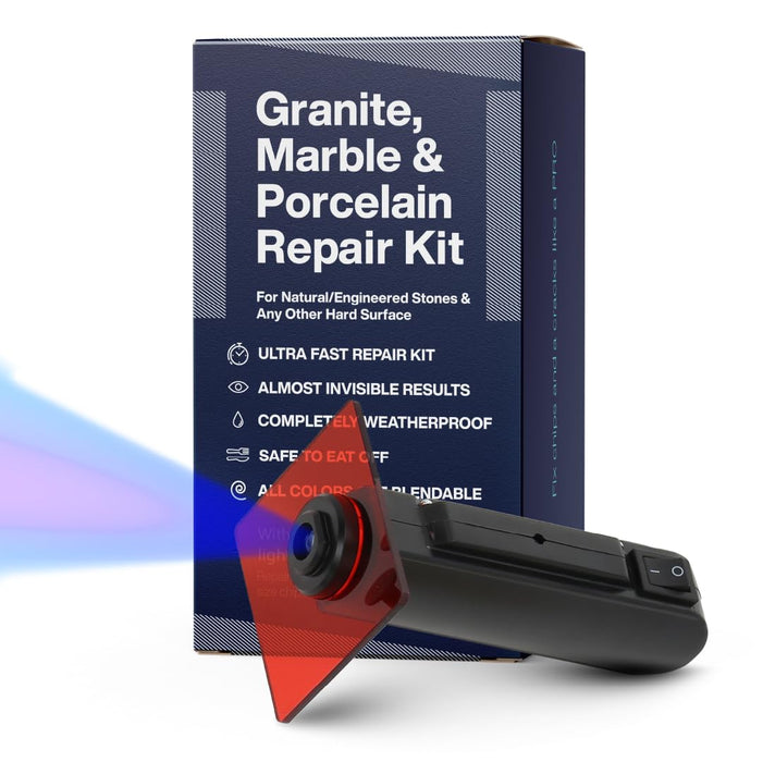 Granite, Marble & Corian Repair Kit (Clear, Black & Acrylic) - Ideal as Quartz Countertop Repair Kit I Works Great for Marble, Porcelain, Ceramic & Granite Surfaces I Also for Bathtub & Tile Repair