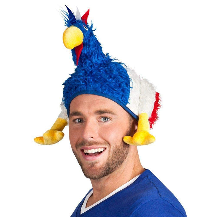 Boland 62021 - Hut Huhn Tricolore, Einheitsgröße, Blau/Weiß/Rot, Frankreich, Karnevalszubehör, Themenparty, Mottoparty