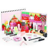 Makeup Advent Calendar 2024 for Teens Girls, Christmas Countdown Calendar Surprise Makeup Gift Kit, Include Lip Gloss, Blush, Concealer, Mascara, Eyebrow Pencil