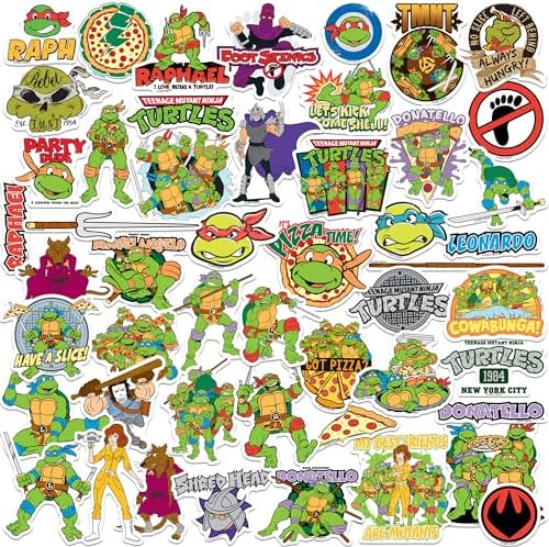 Teenage Mutant Ninja Turtles TMNT 2nd Variety Mix 50ct Vinyl Large Deluxe Stickers Variety Pack - Laptop, Water Bottle, Scrapbooking, Tablet, Skateboard, Indoor/Outdoor