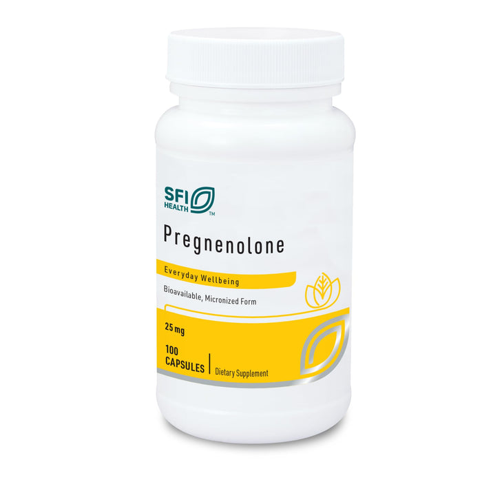 Klaire Labs Pregnenolone - Hormonal Balance, Mood & Energy Support - 25mg Derived from Wild Yam - Bioavailable & Micronized to Support Enhanced Absorption - Hypoallergenic (100 Capsules)