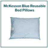 McKesson Reusable Bed Pillow, Stain-Resistant, Vinyl Cover, Blue, 19 in x 25 in, 1 Count