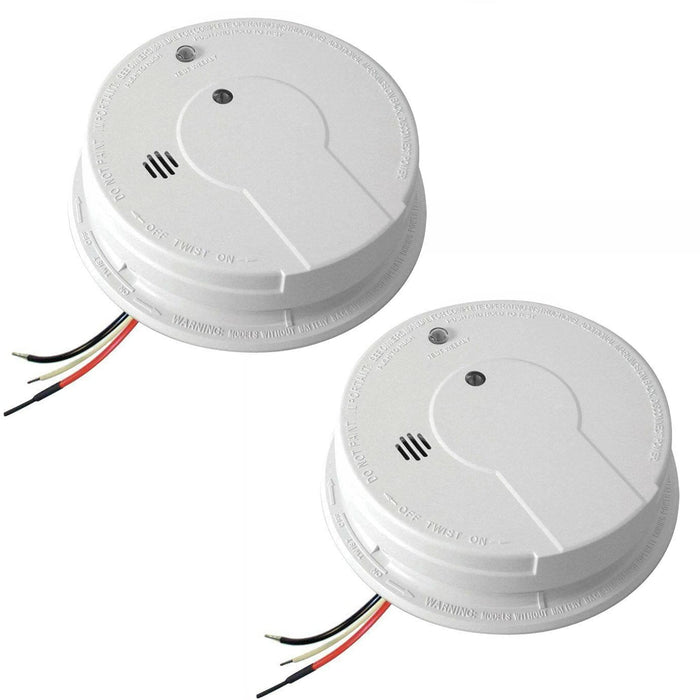 Kidde Smoke Detector, Hardwired Smoke Alarm with 9-Volt Battery Backup, Test-Reset Button, Interconnect Capability, 2 Pack