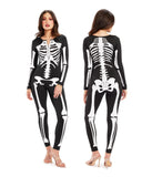 Tipsy Elves Form Fitting & Flattering Skeleton Bodysuits for Halloween - Women's Sexy Skeleton Costume - Women's White Skeleton Bodysuit Halloween Costume Size Medium