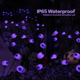 2PACK Scary Eyeballs Solar Garden Lights Halloween Decorations Outdoor,Swaying Firefly with 12LED Purple Spooky Lights - Waterproof Ornaments Solar Halloween Lights for Lawn, Patio, Party Decor