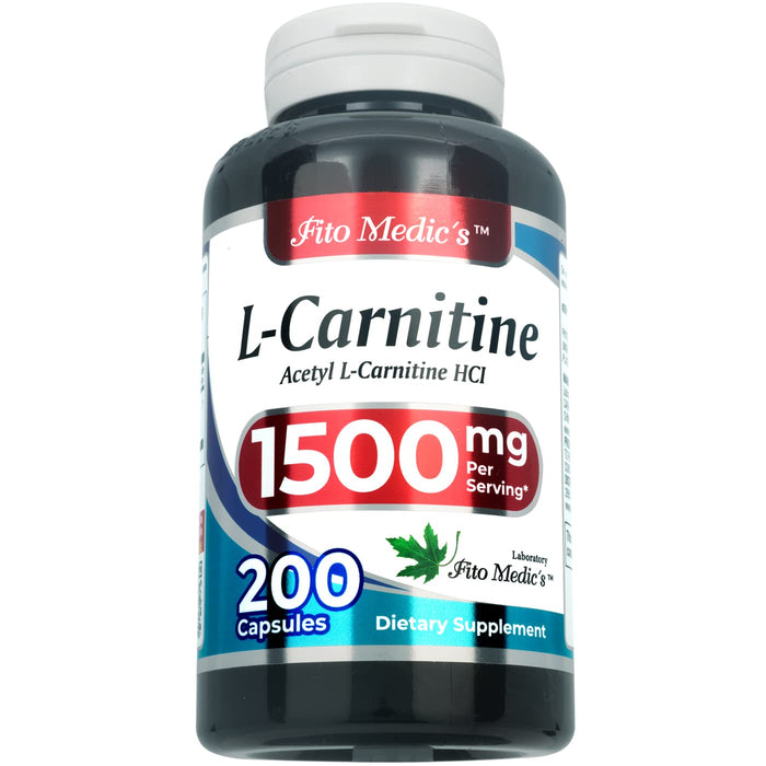 Lab - l carnitine - 1500 mg per Serving, 200 Capsules, l-carnitine - High Potency of - Acetyl l-carnitine -Supports Natural Energy Production, Supports Memory-Focus - carnitine - High Absorption.