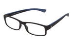 SPORTEX Readers Rectangular Men's Reading Glasses Plastic Frame, (Blue, 1.50 x)