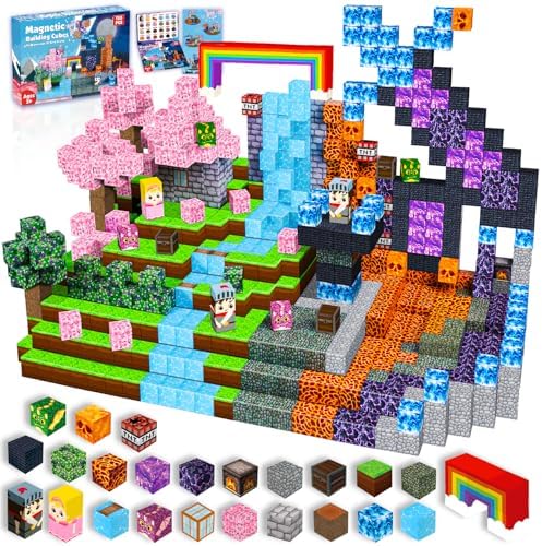 Magnetic Blocks - 150 PCS Build Dark Swordsman's Forest Castle - Magnetic Toys for Montessori Toddler Christmas Birthday Gifts - STEM Sensory Toys for 3 4 5 6 7 8 9 10 Year Old Boys & Girls