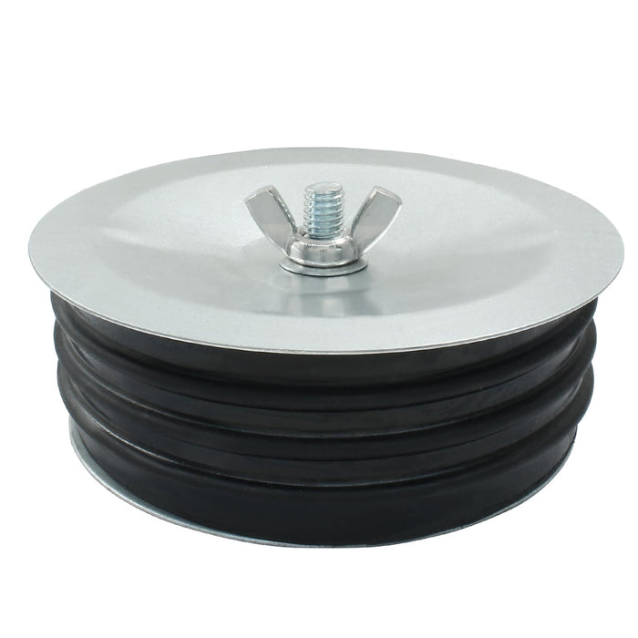 HARSKIYER 5 Inch Sewer Cleanout Cap, Durable Mechanical Test Plug Metal Sewer Drain Cover, Sewage Pipe Cap with Wing Nut for Pipes, Sinks, Pools