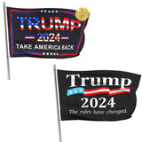 Trump 2024 Flag, 3x5 Feet Trump Flag Take America Back & Trump 2024 The Rules Have Changed,Trump Flag with Brass Buttonhole 100D Polyester Yarn UV protection Fade Resistant for Indoor Outdoor