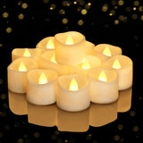 Homemory 12/24/50/100/150 Pack Battery Operated Tea Lights Candles Bulk, Flameless LED Lights, Last 100H, Non-Flickering, for Wedding, Aniversary, Halloween, Christmas Funeral Decoration, 24-Pack