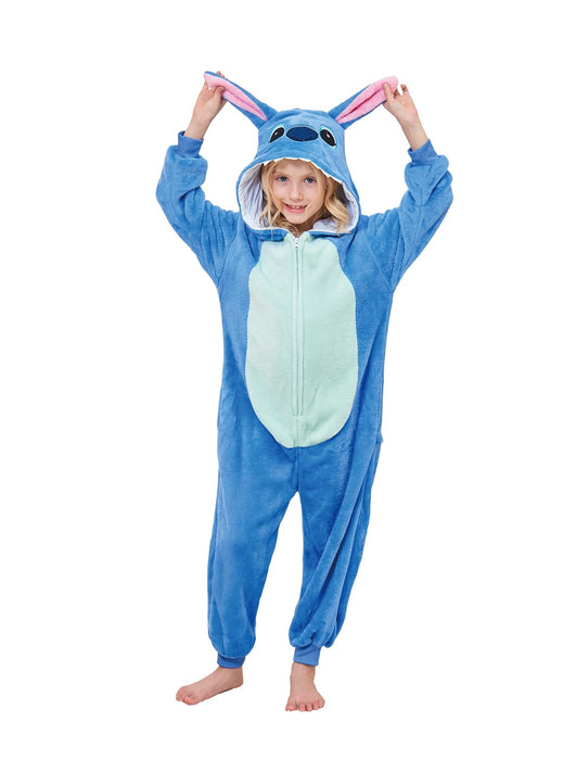 Unisex Kids Onesie Animal Cosplay One-Piece Pajamas Christmas Halloween Costumes Blue