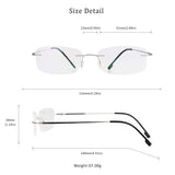 LifeArt Blue Light Blocking Glasses, Computer Reading Glasses, Anti Blue Rays, Reduce Eyestrain, Rimless Frame Tinted Lens with diamond, Stylish for Men and Women (Silver, No Magnification)