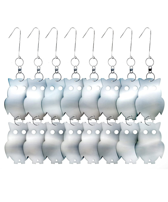 DE-BIRD Reflective Bird Repellent Scare Owl, Easy to Install Decorative Reflective Bird Deterrents for Outside to Scare Birds Away from Porch, 8-Pack