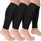 3 Pack Leg Compression Sleeve, Calf Support Sleeves for Women and Men Calf Brace for Shin Splints, Pain Relief (Black/Black/Black, L/XL)