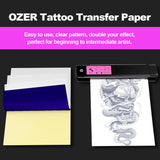 OZER 50 Sheets Tattoo Transfer Paper A4 Size, Thermal Copier Template Paper for Free Hand Thermal Copier Template Paper for Tattoo Artist